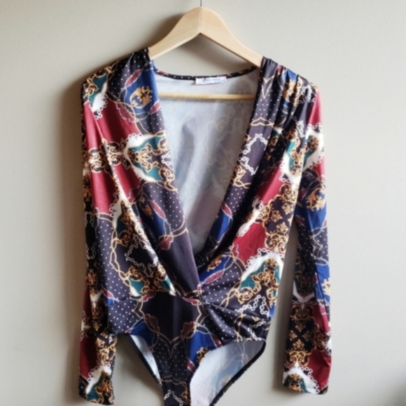 Zara Pattern Long Sleeve Body Suit - Picture 4 of 4